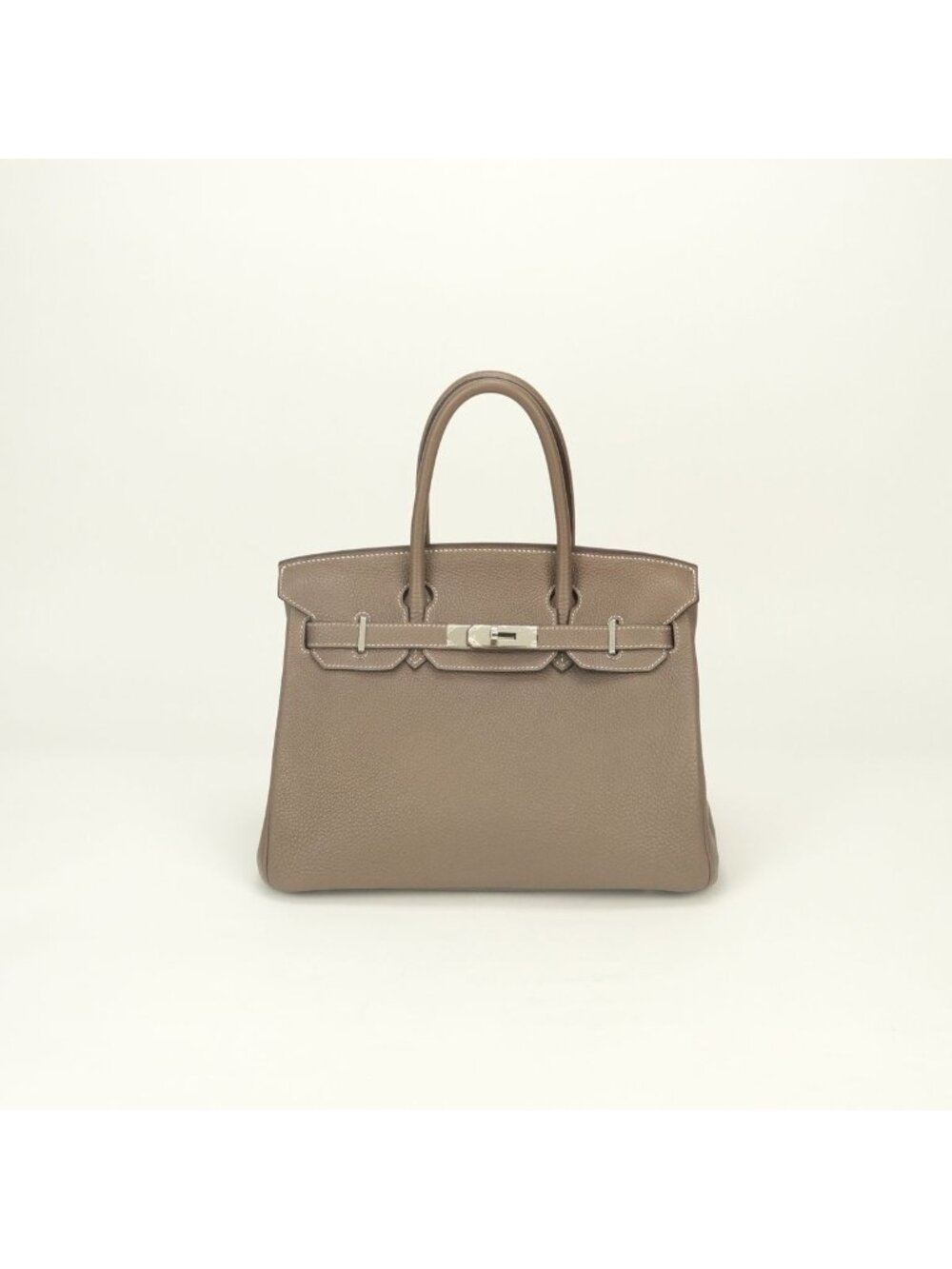 Hermes Birkin 30 Tote Bag Togo Etoupe Gray Silver